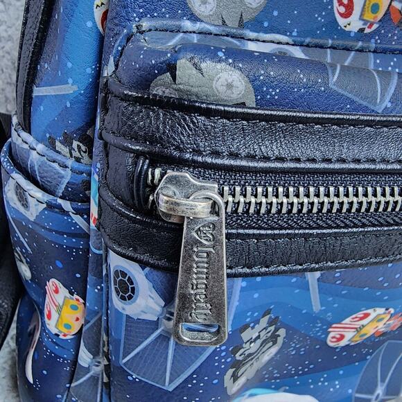 Loungefly Star Wars Mini Backpack Chibi Style X Wing and Tie Fighter NEW - Picture 8 of 14